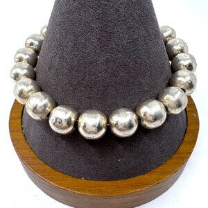 VTG Solid Sterling Silver 925 Ball Bead Chain Bracelet Size 8.25" Length